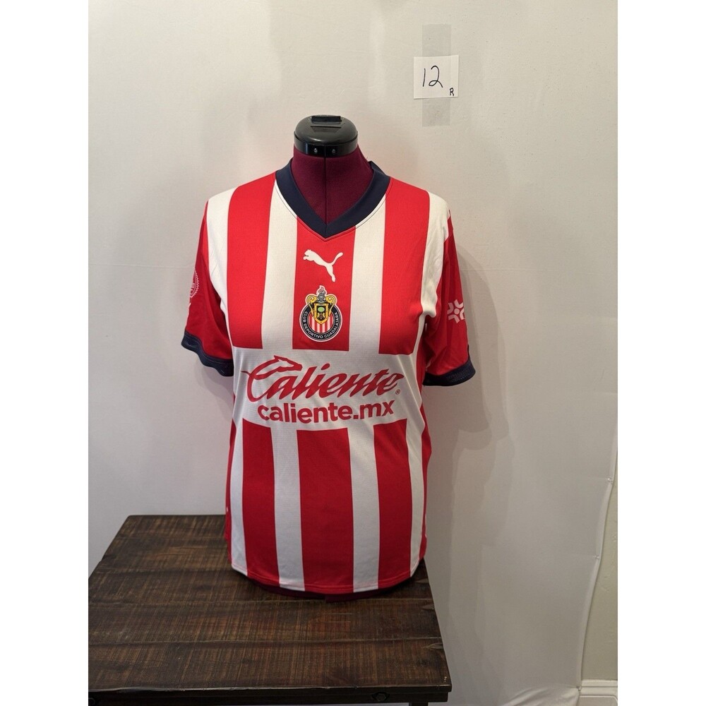 Puma Chivas Guadalajara Home Soccer Jersey Red White Striped Men’s Medium Liga